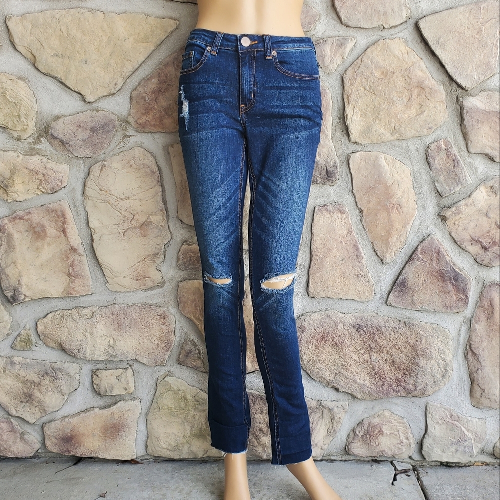RUE 21 | Mid Rise Skinny Flex Distressed Jeans